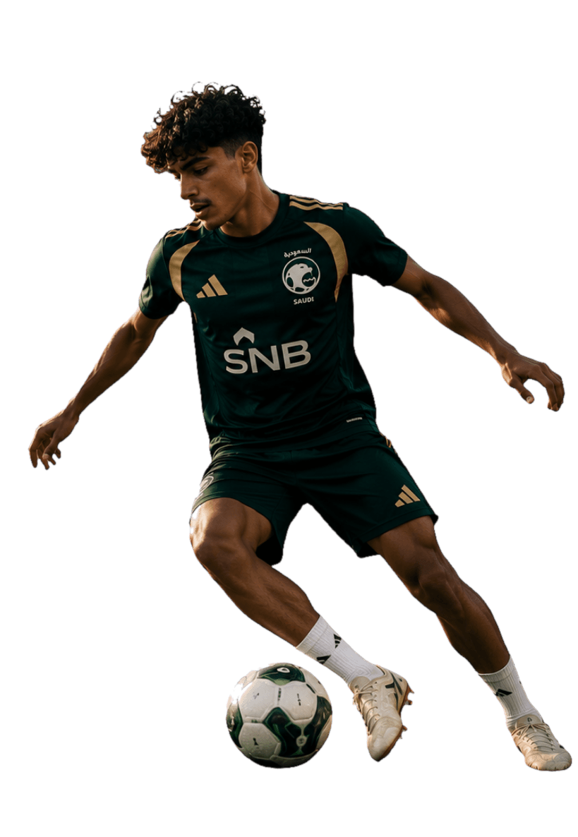 A Saudi national team player on the ball